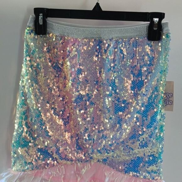 More Than Magic Swim Coverup Mermaid Sequins Pull On Girls Size L 10/12 - Picture 2 of 5